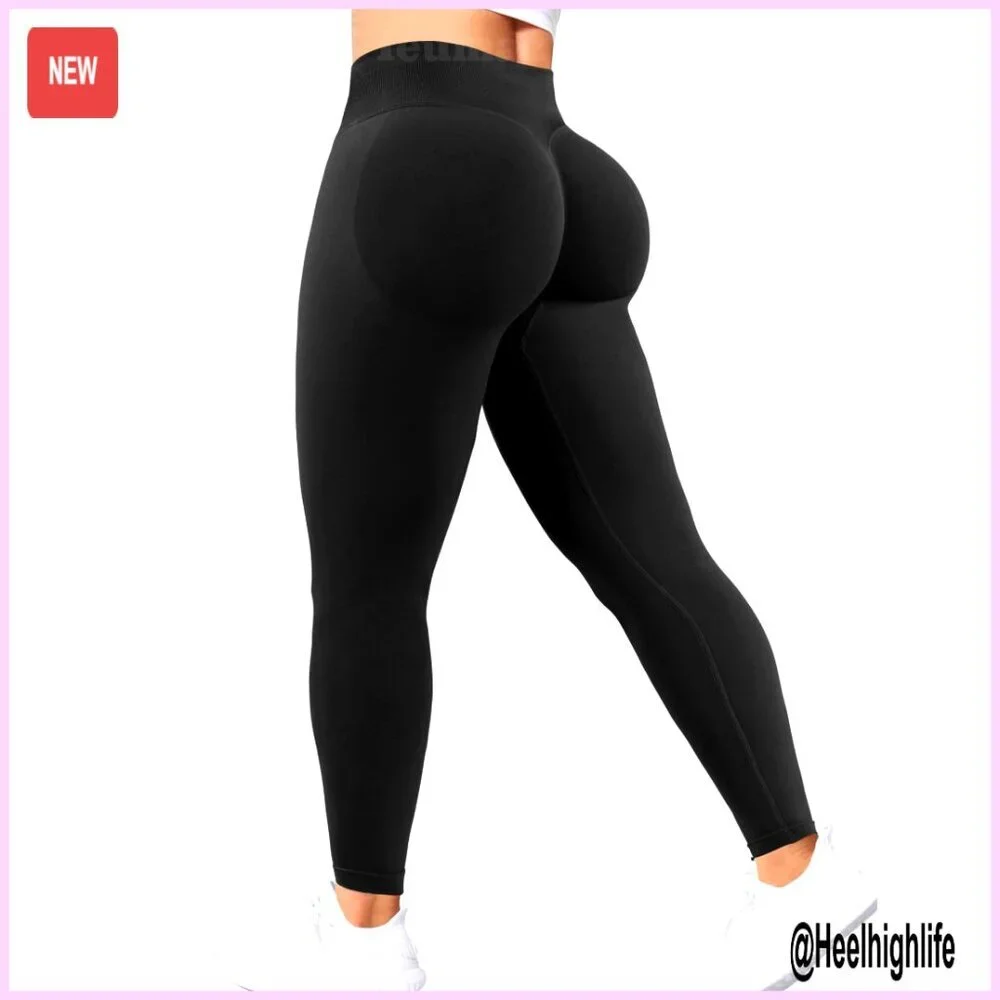 Seamless Scrunch Butt Leggings Low Rise Tummy Control Workout Yoga Pants